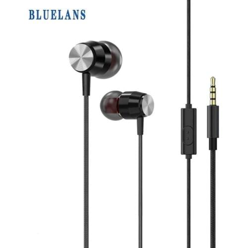 Universal 3.5mm TPE Wired In-ear Earphone Heavy Bass Earbuds with Microphone For Huawei Xiaomi Redmi Samsung Phone Headphones