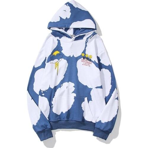 Travis Scott Tour Wink Smiley Print Tie Dye Punk Mens Hip Hop Hoodies Pullover Cotton Women Hooded Sweatshirts Vintage Clothes