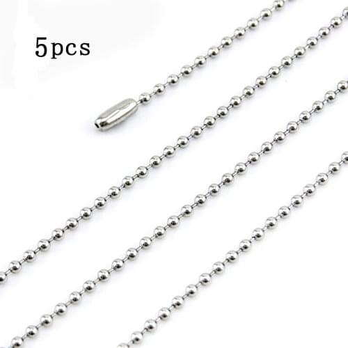 2.4mm Ball Chain Necklace stainless steel ball Beads Chain DIY fittings High Quality Ketting Jewelry Making Wholesale 5pcs
