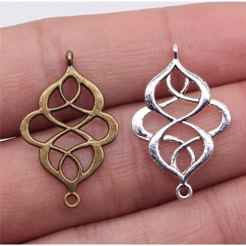20pcs 28x18mm Pendant Connector Connector Charm Pendants For Diiy Jewelry Making Antique Silver Color Connector Pendants