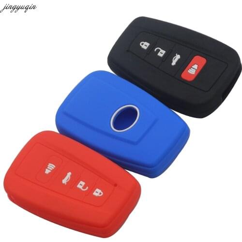 Jingyuqin 30pcs Silicone Key Case For Toyota Camry CHR Corolla RAV4 Prius Remote Fob Cover 4 Button