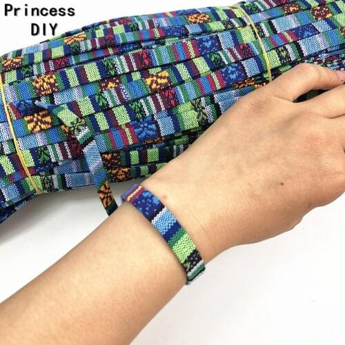 5 M/Lot Jewelry Making Findings 1cm Green Flat Cord String Bohemia Ribbon Ethnic Style Rope Bias DIY Bracelet Chocker Collar Acc