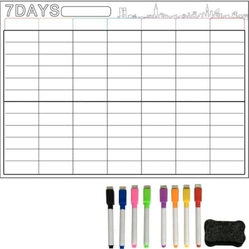7 Days Large Magnetic White Board Weekly Planner For Kitchen Refrigerator