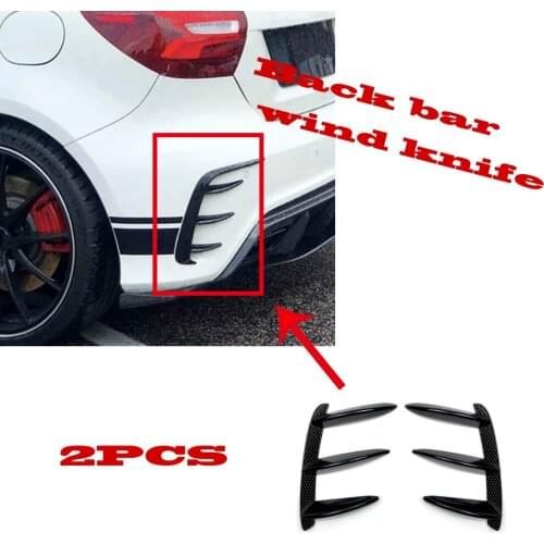Car Black Rear Bumper Spoiler Flank Tail Wind Knife Tusk back wind knife For Mercedes Benz A Class W176 A200 A260