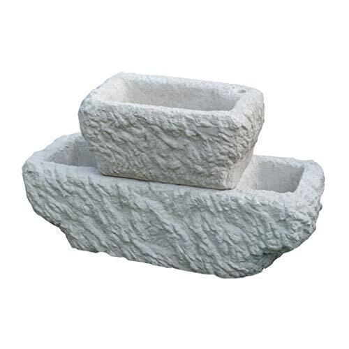 Bonfante planter in stone veneer Virginia gray-white