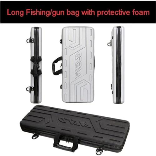 High quality Tool case long case outdoors luggage Fishing bag gun case box plastic toolbox safety box suitcase with foam lining