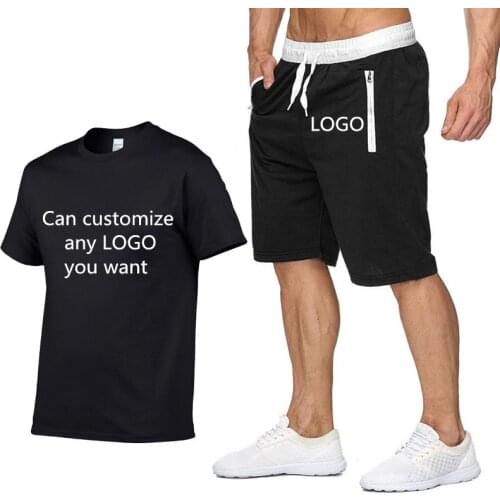Mens T shirt Custom Logo Car Anime Funny Print T Shirt Mens Hip hop Cotton Short Sleeve high quality Men T-shirt+pants suit 2pcs