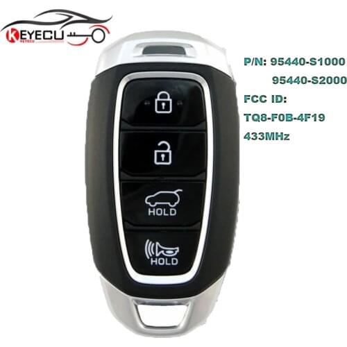 KEYECU 95440-S1000 , 95440-S2000 Smart Keyless 4B Remote Key Fob for Hyundai Santa Fe 2019 2020 433MHz FCCID: TQ8-FOB-4F19