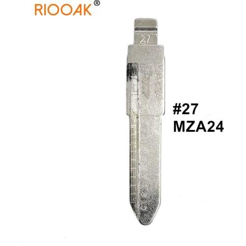 5pcs MZA24 #27 2 In 1 Lishi Key Blade Uncut Metal Shearing Teeth Blank Engraved Line Blade for Mazda