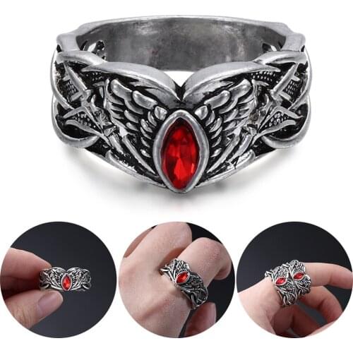 Fashion Angel Wing Ring Mens Rings Silver Business Men Engagement Wedding RingAnniversary Gift Party Exquisite Jewelry