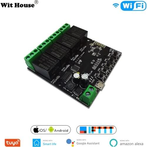 Tuya 4CH Switch WiFi Switch Module Wireless Relay Smart life APP Remote Control Smart Timer for Smart Home with Alexa Google
