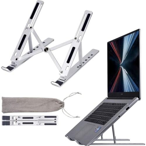 Laptop Stand for Desk, Arae Adjustable Ergonomic Portable Aluminum Laptop Holder, Foldable Computer Stand 6 Angles Anti-Slip