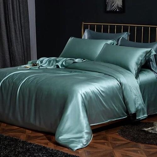 100% Mulberry Silk 30 mm Seamles King Queen Size Blue Gray Purple Dark Pink Milk Tea Colors Duvet Cover 1 piece customize MS06