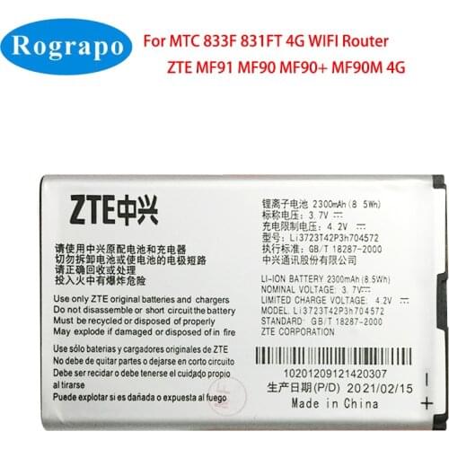 New 2300mAh Li3723T42P3h704572 Replacement Battery For ZTE MF91 MF90M MF90 4G WIFI Router Modem Cell Phone
