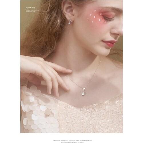 Sterling silver necklace with clavicle chain models creative spoon fork rhinestone temperament pendant for cute girlfriends