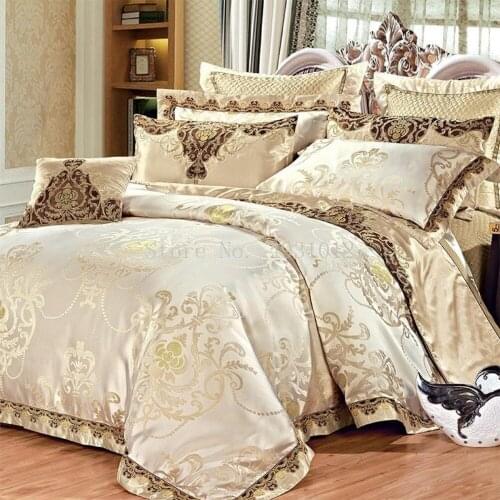 European-Style Luxury Bedding Cotton Four-Piece Model Room High-end Light Luxury Villa Pure Cotton Satin Elegant Design