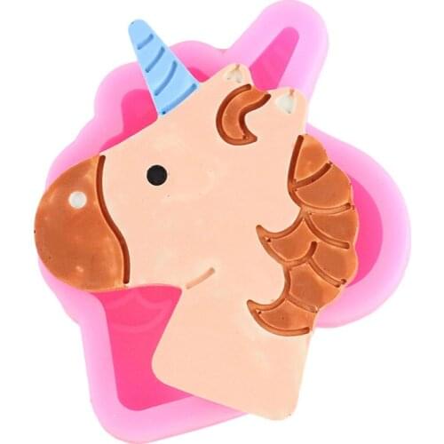 Unicorn Cupcake Topper Silicone Mould Cake Border Fondant Cake Decorating Tools Baby Birthday Candy Resin Clay Chocolate Molds