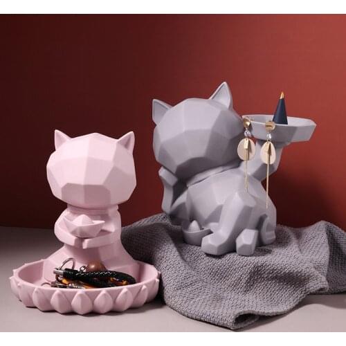 Nordic ins geometric lucky cat creative living room home porch key storage desktop decoration decoration housewarming gift