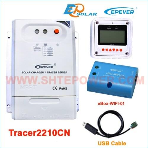 Solar panels 12V 260W household system MPPT EPEVER Solar Controller 20A Tracer2210CN wifi BOX USB cable communication MT50