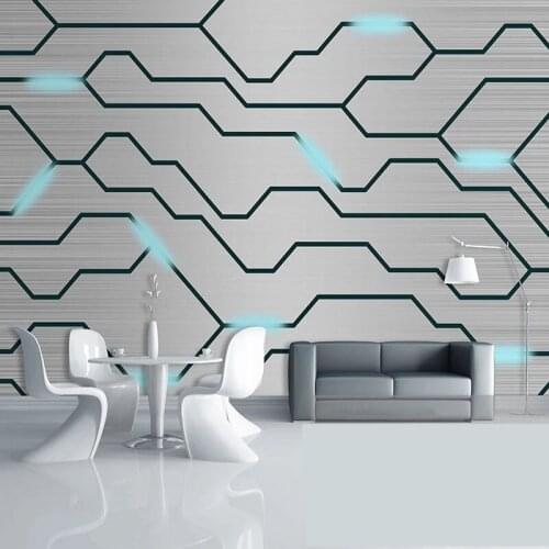 Modern Minimalist Fashion Circuit Stripe Wallpaper 3D Abstract Art Photo Wall Mural Living Room TV Bedroom KTV Bar Wallpapers 3D