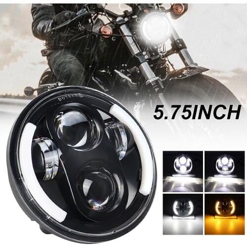 5.75 Inch Motorcycle LED Headlight 5 3/4" Led Moto Headlamp DRL Turn Signal for Dyna Softail Sportster 883 XL883 FXCW