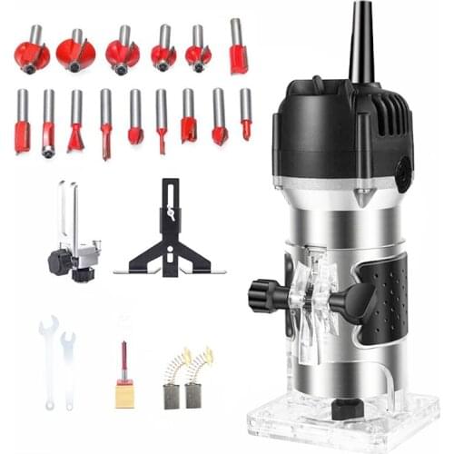 Woodworking Trimmer 1000W 32000rpm 6.35mm Slotting Trimming Electric Hand Trimmer Wood Laminator Compact Palm Router Joiners DIY