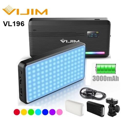 VIJIM VL196 RGB LED Video Light Camera Light 2500K 9000K Dimmable Fill Lights DSLR Smartphone Vlog Lamp Photography Lighting Kit