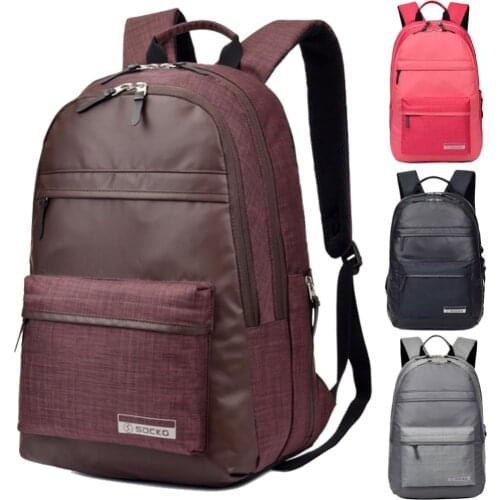 SOCKO 14 15 15.6 Inch Waterproof Nylon Laptop Notebook Backpack Bags Case for Macbook 15 Men Women School Travel Business