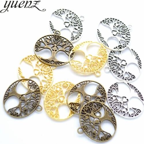YuenZ 8pcs Antique Silver Plated life Tree Charms Pendant:DIY for bracelet necklace 24*23mm Q261