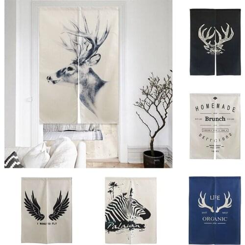 Nordic Simple Fabric Door Curtain Living Room Bedroom Partition Curtain Kitchen Half Panel Curtain Doorway Hanging Curtain