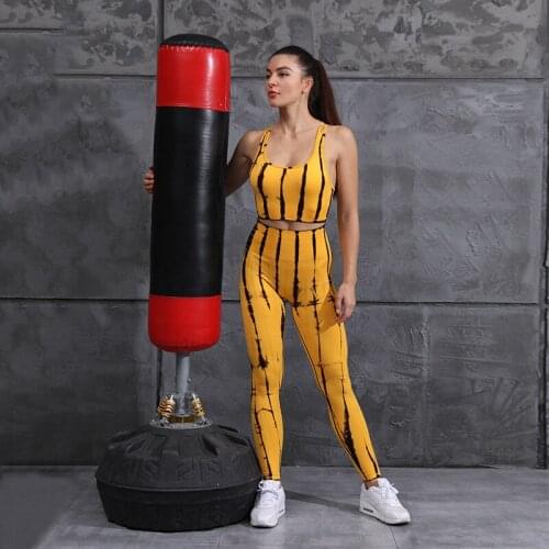 2PC Ombre Women Yoga Set Workout Sportswear Gym Clothing Fitness Sports Bra High Waist Seamless Leggings Sports Suit Women Pants