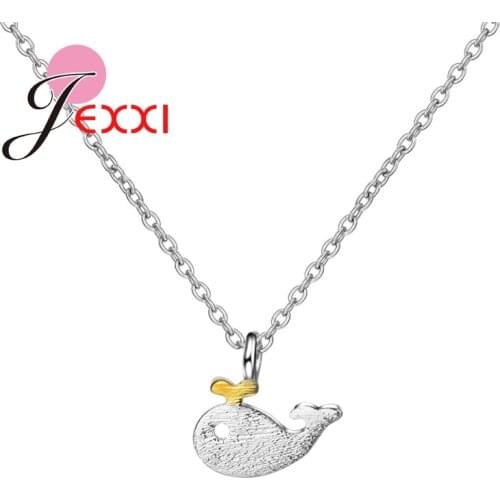 Retro Vintage Whale Pendant Jewelry For Women Ladies 925 Sterling Silver Necklace 18 Inch Chain Birthday Anniversary Gift