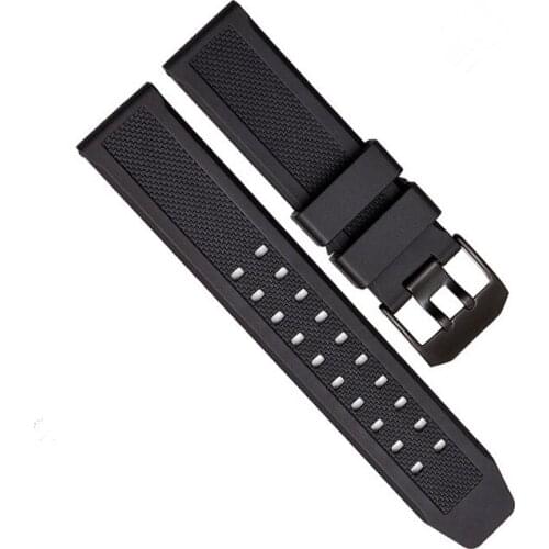 1PCS 23mm rubber bands watch band watch straps Silicone watch strap black color