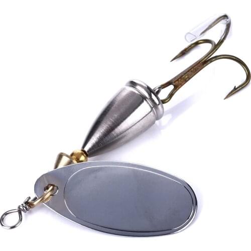 1pcs 6.5CM 8.5G Metal Spinner Spoon Hard Bait Fish Treble Hook Perch Fishing Lures Tackle Vibration Hard Bait