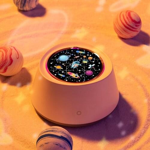 1pc Music Projection Lamp 2 Colors Electric Puzzle Fairy Tale World Atmosphere Night Light Innovative Puzzle Luminous Projection