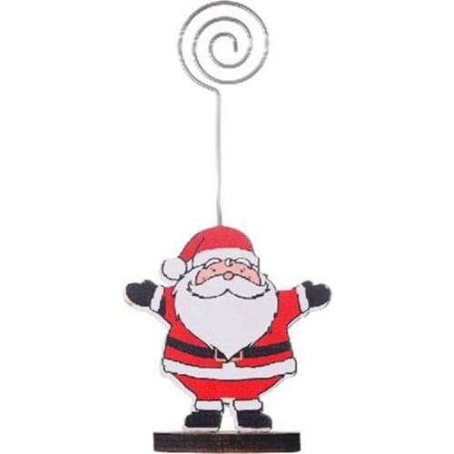 1Pc Christmas Santa Card Holder Cute Note Clip Message Folder For Festival Christmas Party Decorations Gift Home Paper Card