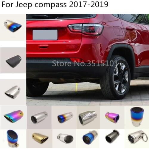 Car styling Cover Muffler End Stainless steel Tail Pipe Dedicate outlet Exhaust 1pcs For Jeep compass 2017 2018 2019 2020