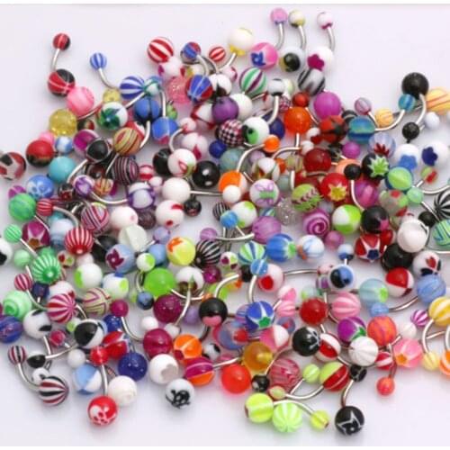 10PCS Hot Acrylic Belly Button Rings Piercing Nombril Navel Piercing Navel Earring Mix Belly Piercing Sex Body Jewelry Pircing