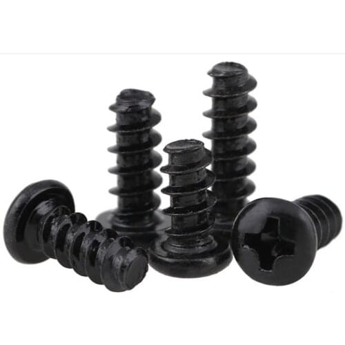 100/ 500pcs M2 M2.3 M2.6 M3 M3.5 M4 Carbon steel Cross Recessed Pan Head Screws Phillips Screws