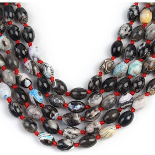 15'' 10x14mm Natural Drum Shape Colorful Fire Agates Loose Spacer Beads For Jewelry Making DIY Necklace Bracelet Accessories