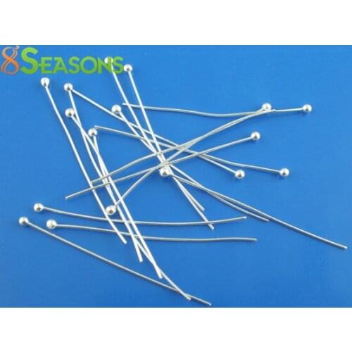 8Seasons Copper Ball Head Pins Silver Plated DIY Making Earrings Jewelry Findings 20mm-50mm Long, 0.5mm (24 Gauge),300-1000PCs
