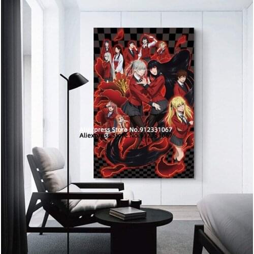Kakegurui anime Poster Canvas Art Wall Picture Print Japanese Anime Manga Posters for Bedroom Wall Art Decor
