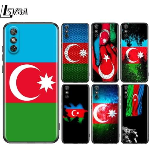 Azerbaijan Flag for Huawei Y9A Y9S Y9 Y8S Y8P Y7P Y7 Y6 Y5P Y5 Lite Pro Prime 2020 2019 2018 2017 Black Phone Case