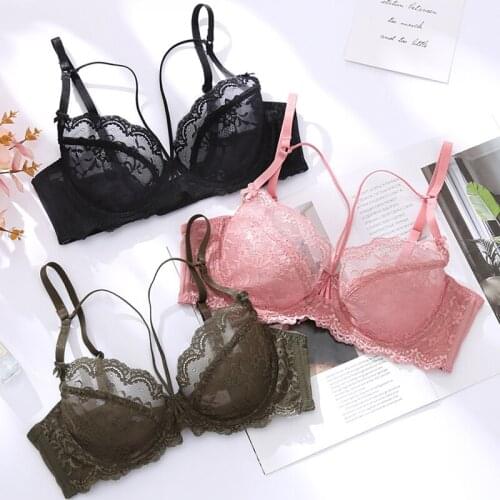 White Deep V Bras For Women Plus Size Lace No Padding Underwire Womens Underwear Brassiere Top Female Sexy Lingerie Green Pink
