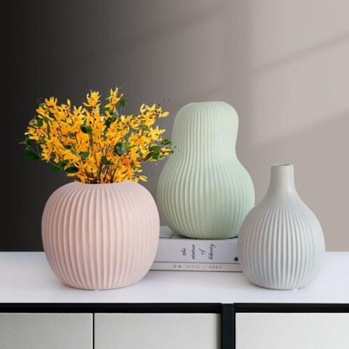 Flower Vases Morandi Nordic Ceramic Flower Pot Basket Home Furnishings Living Room Decors Creative Flower Arrangement Ornaments