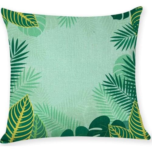 Tropical Plant Printing Throw Pillow Case Cushion Covers for Home Sofa Chair Decorative Pillowcases