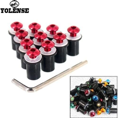 For HONDA cbr 600 rr/f4i/f4 vfr 800 steed 1000rr cb1000r crf250l Motorcycle Windshield Bolts Screw Nut Fastener Kit M5 5mm 10PCS