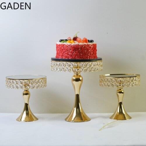 European Crystal Cake Stand Wedding Dessert Table Decoration Bakery Decoration Display Stand Birthday Party Cake Tray Decoration