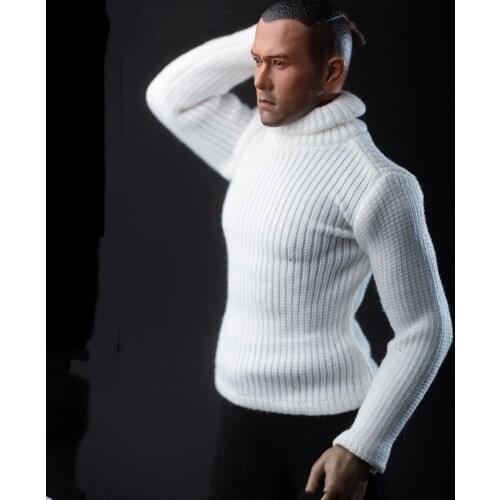 Cunstom 1/6 Scale Male Soldier Figure Turtleneck Sweater Knitwear Clothes Coat Accessory F 12'' HT/PH Figure Body Model Toy Gift
