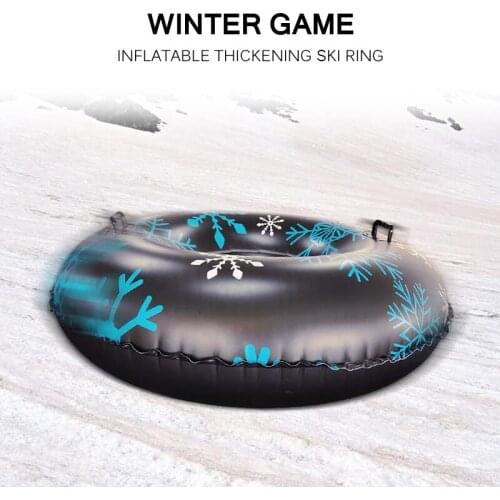 Floated Skiing Board PVC Winter Inflatable Ski Circle With Handle Durable Children Adult Outdoor Snow Tube Skiing Accessories